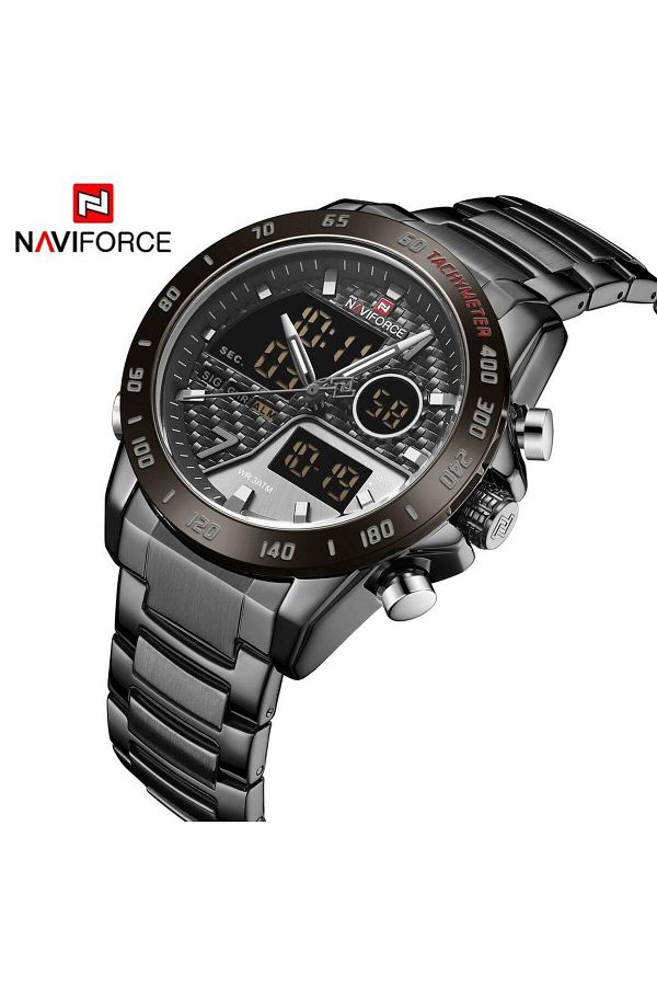 Naviforce-Men's Black Digital Analog Alarm Wrist Watch 1