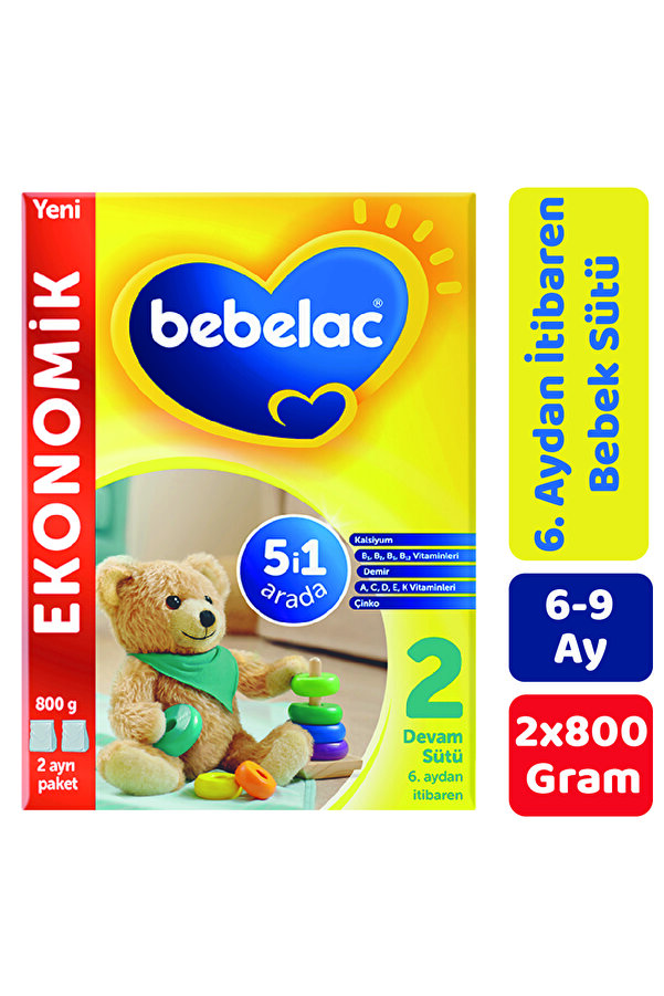 Bebelac 2 Devam Sütü 800 gr 2'li Paket