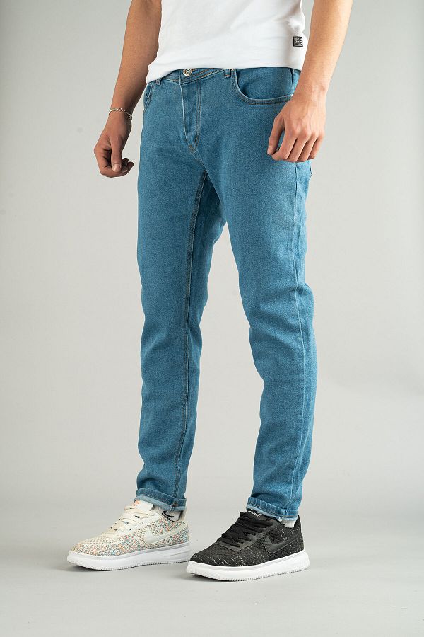 bombe-Blugi Slim Fit pentru bărbați albastru deschis 1
