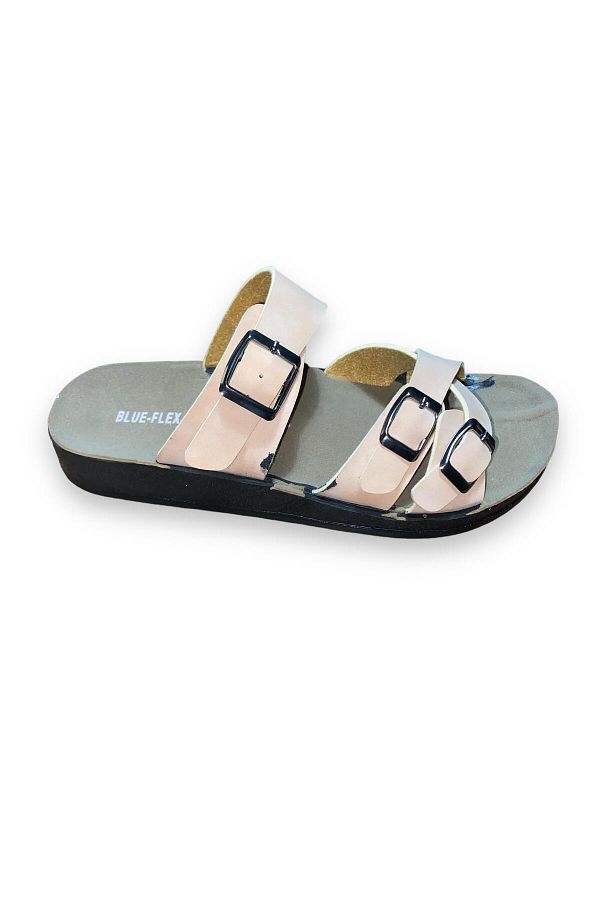blueflex Women s Orthopedic Slippers Powder Wedge Heel Stylish Comfortable Light Daily Cross Buckle Slippers Trendyol