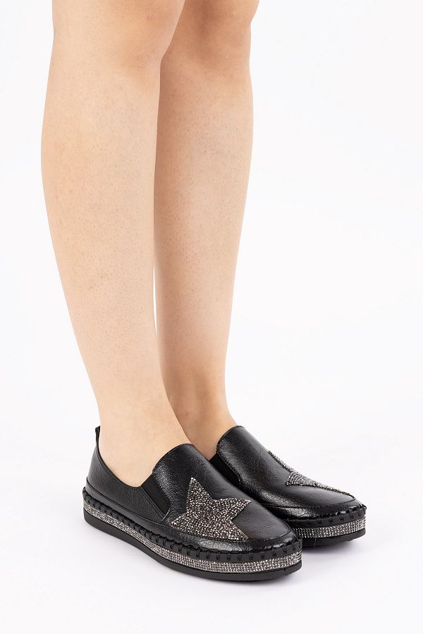 Getcho-Artic Women's Skin Black Ballerinas 1