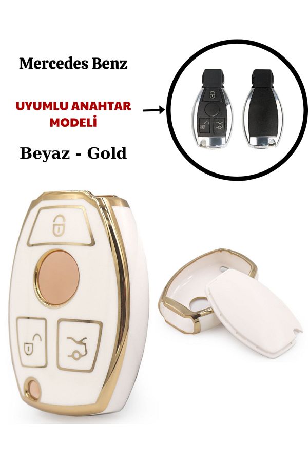 maxisepet-Mercedes Cla Series 3 Button Key Case White 1