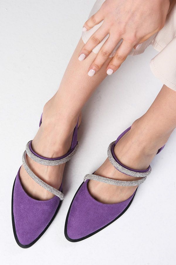 Purple suede flats shop