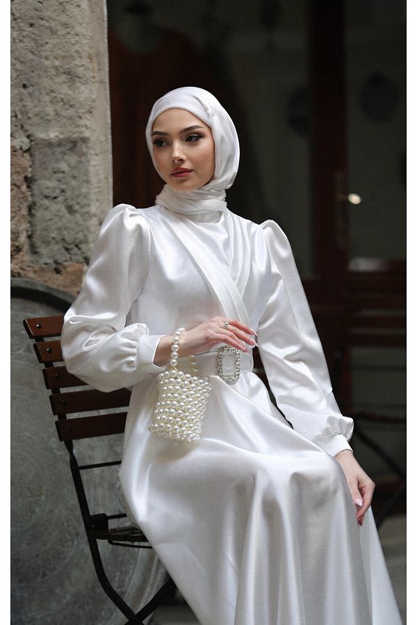 Dress satin hijab outlet