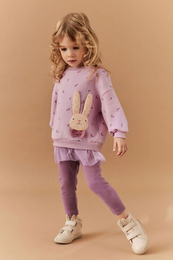 Next Baby Tutu Detailed Sweart Shirt Top and Leggings Set Trendyol
