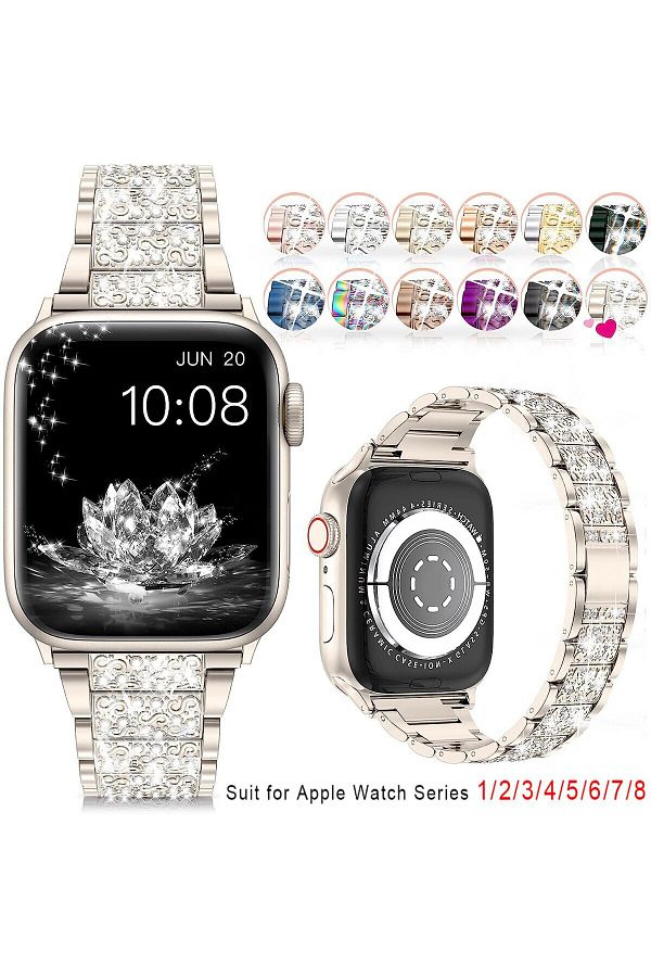 Choice Bling Diamond Strap For Apple Watch Band 40mm 45mm 44mm 41mm 42mm 38mm Metal Belt For Iwatch Seri. Trendyol