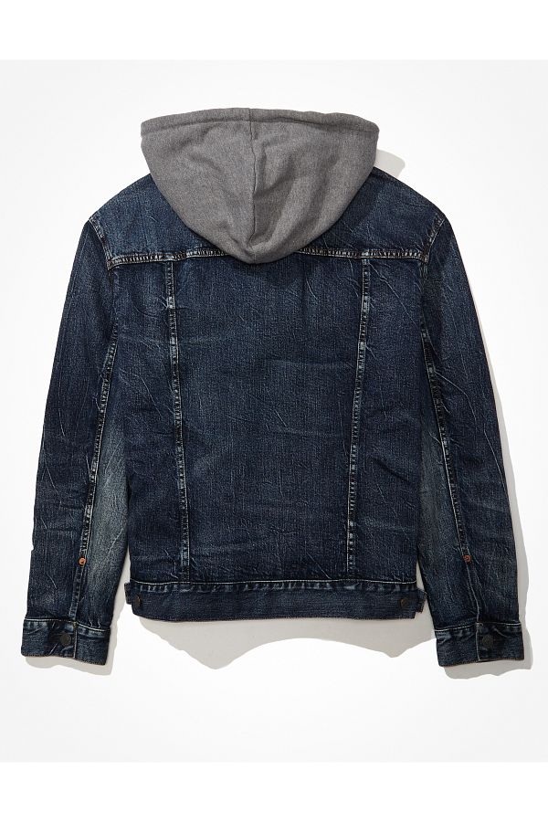 American eagle jean jacket hoodie best sale