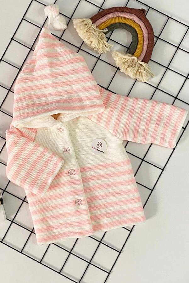 BEBECİBURADA Triko Çizgili Bebek Hırka