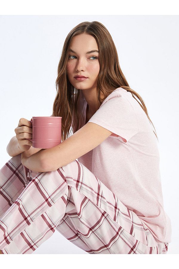 Plaid short pajama set outlet