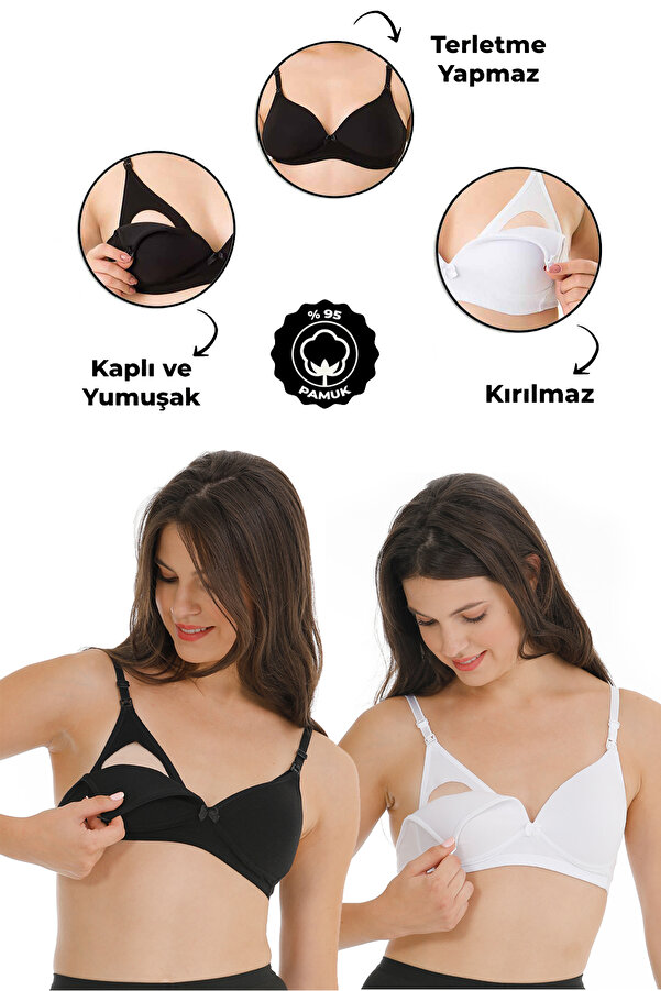 par lingerie pl 2Lİ HAMİLE MODAL KAPLI EMZİRME SÜTYENİ SİYAH-BEYAZ
