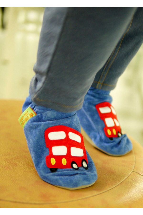 Funky Feet Size 0 6months 10.5cm Heel to Toe London Bus Genuine Suede Baby Booties Trendyol
