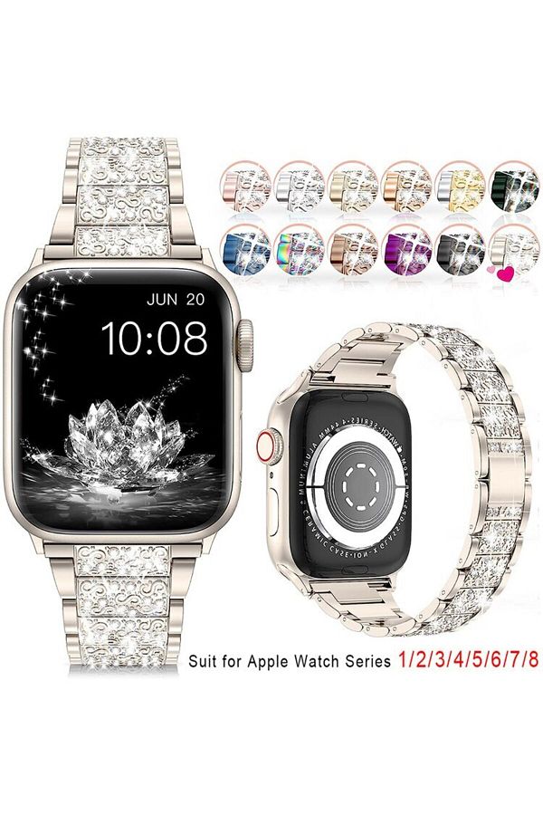 Choice Bling Diamond Strap For Apple Watch Band 40mm 45mm 44mm 41mm 42mm 38mm Metal Belt For Iwatch Seri. Trendyol