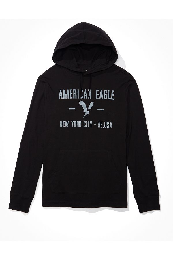 American eagle black and white hoodie clearance