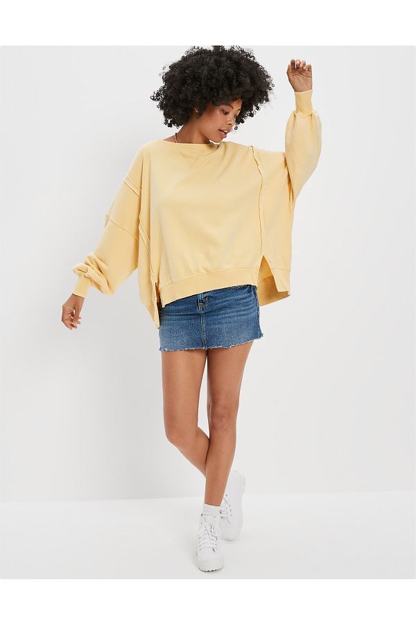 American eagle yellow sweatshirt hot sale