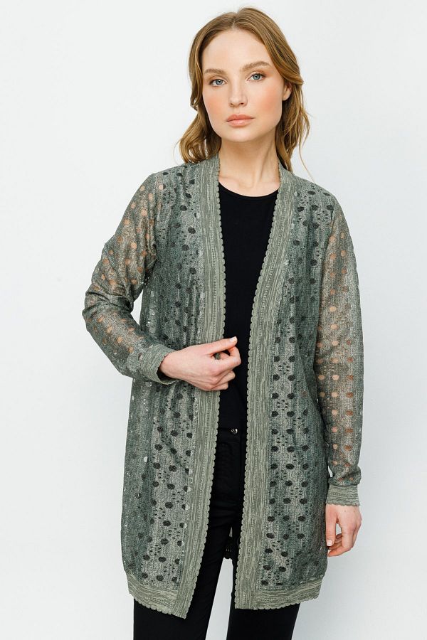 Ekol Indigo Long Cardigan Ten Holes Trendyol
