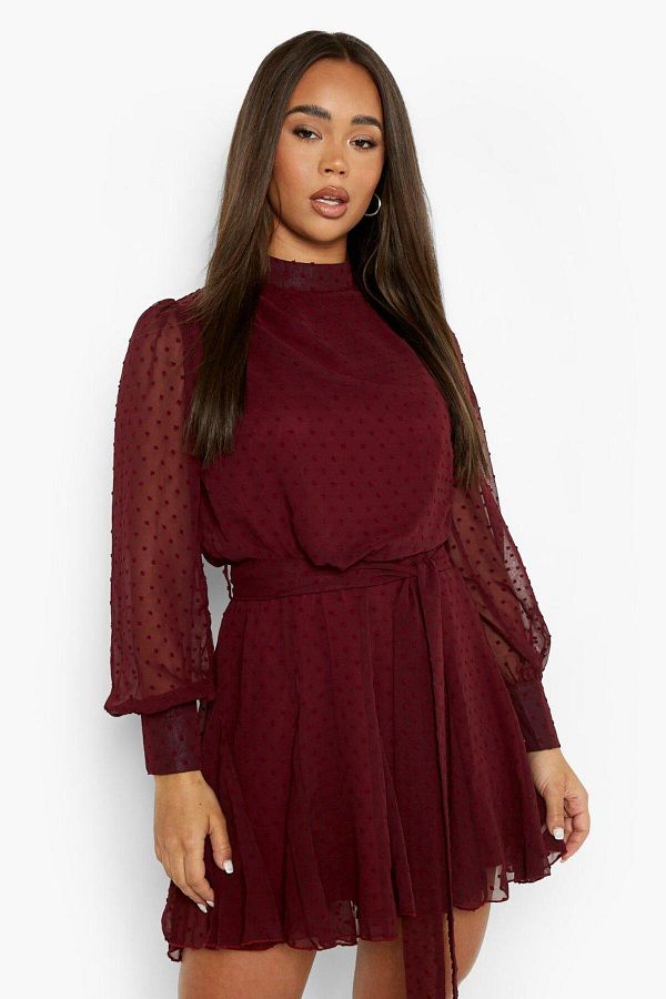 BOOHOO Burgundy Women s Dress Trendyol