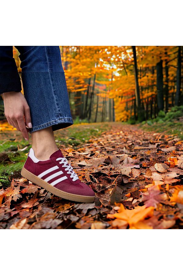 Burgundy girl sneakers on sale
