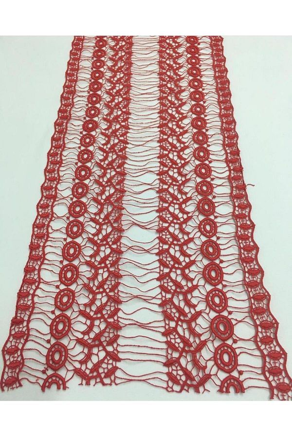 Yiğit Kumaş-Red Lace Fabric 28 Cm Width 1