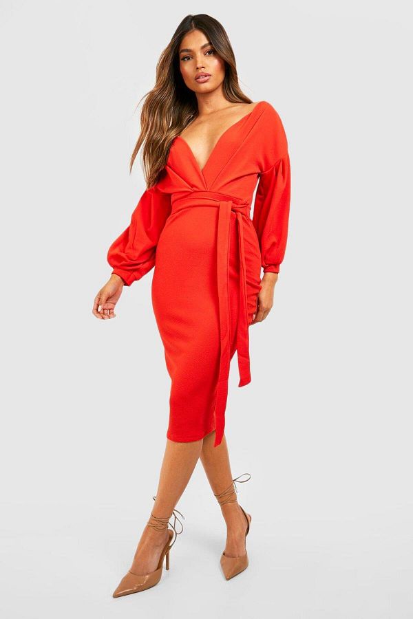 BOOHOO Dress Orange A line Trendyol