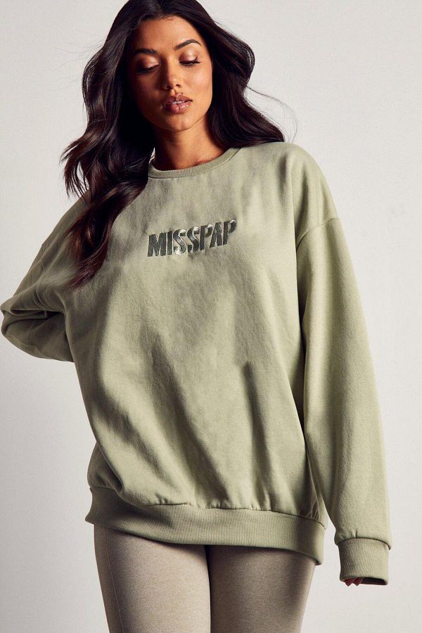 Misspap green sweatshirt new arrivals
