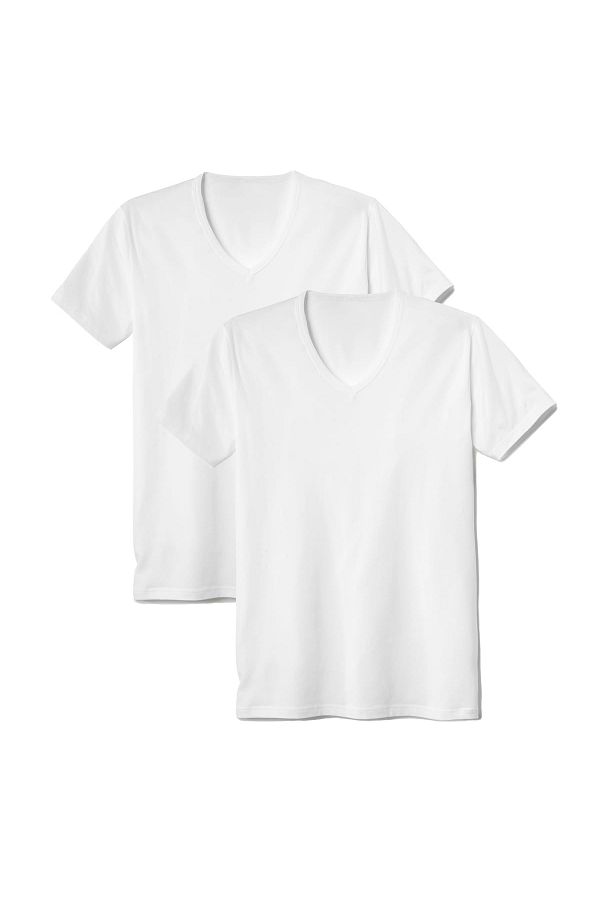 Calida-Herren T-Shirt, 2er Pack - Natural Benefit, V-Ausschnitt, Single Jersey 1