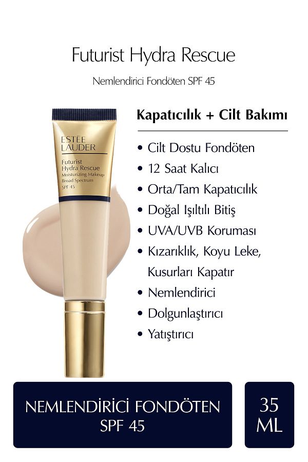Estee Lauder-FUTURIST HYDRA RESCUE SPF 45 MOISTURIZING FOUNDATION 35ML - COLOUR: 1W1 BONE KEYON1469 1
