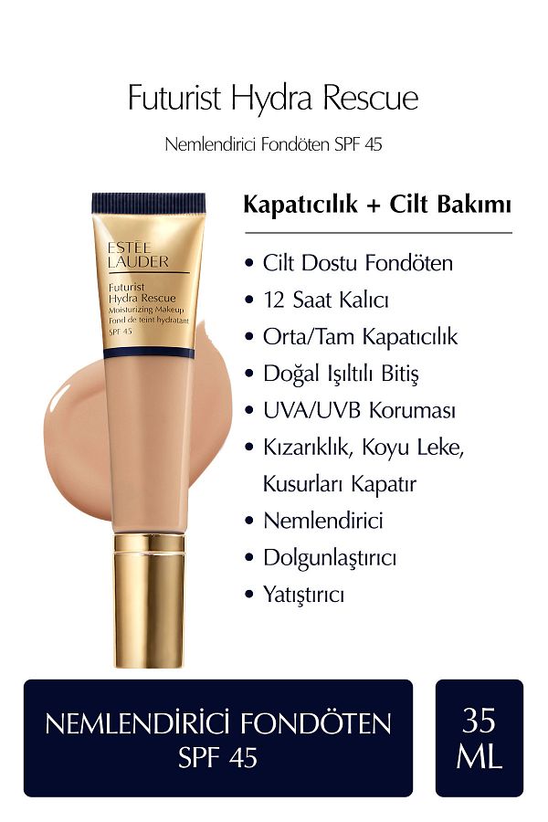 Estee Lauder-FUTURIST HYDRA RESCUE SPF 45 MOISTURIZING FOUNDATION 35ML - COLOUR: 4N1 SHELL BEIGE KEYON1465 1