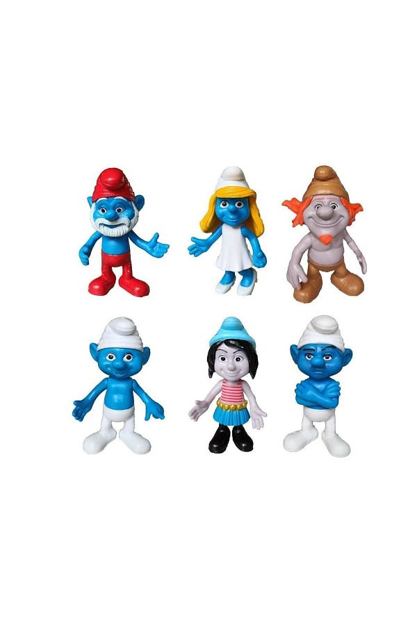 layfhex-The Smurfs Smurfs Figures Toy Set 6 Characters Smurf Dad Smurf 1