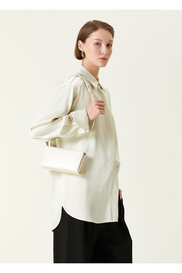 Jil Sander Borsa White Women s Leather Shoulder Bag Trendyol