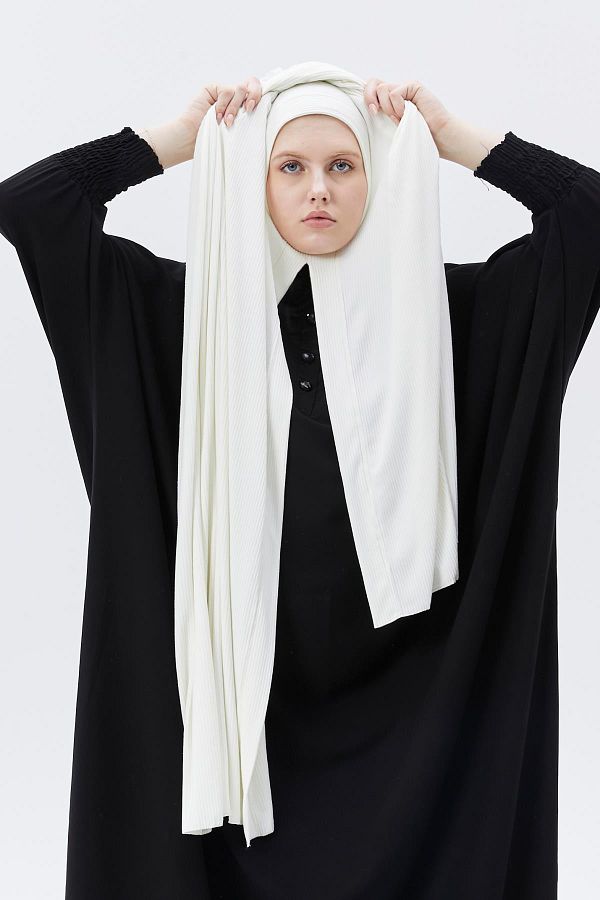 Altobeh-Pregătit, practic, întrețesut, de lux, cu dungi organice, șal pentru camisole, aliniat în cruce Ecru 1