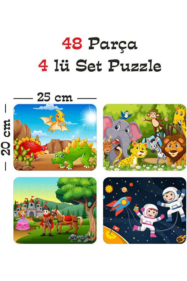 gift plus 48 Parça Ahşap Eğitici Yapboz Puzzle Seti (SET 6)