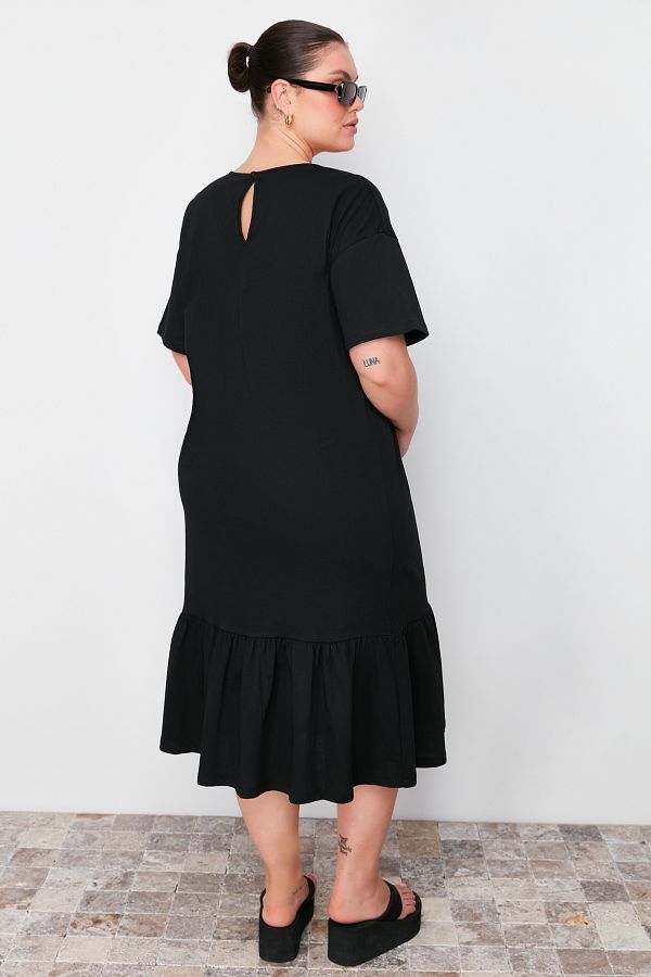 T shirt dress with ruffles shop