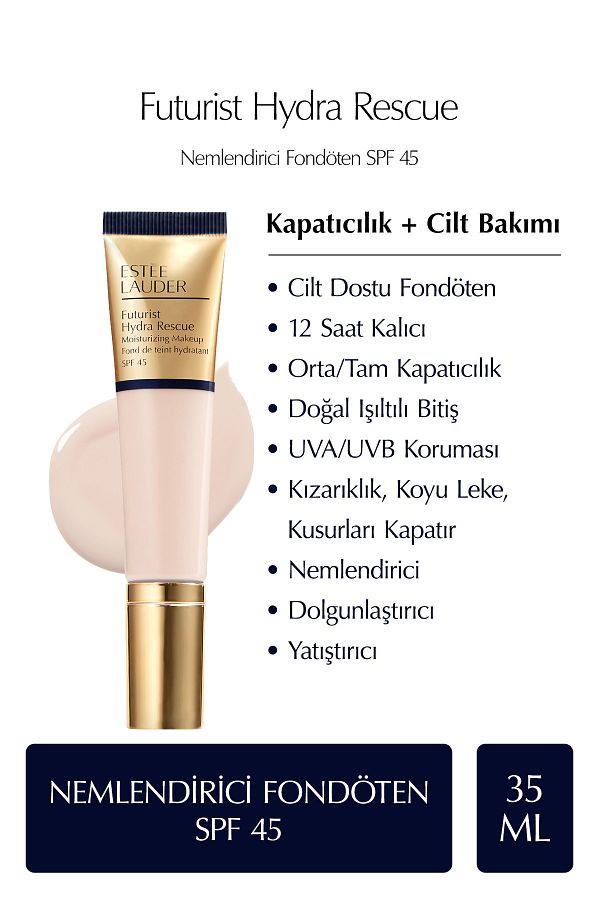 Estee Lauder-FUTURIST HYDRA RESCUE SPF 45 MOISTURIZING FOUNDATION 35ML - COLOUR: 1N0 PORCELAIN KEYON1386 1