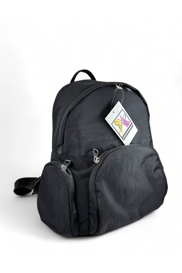 Black satin backpack store