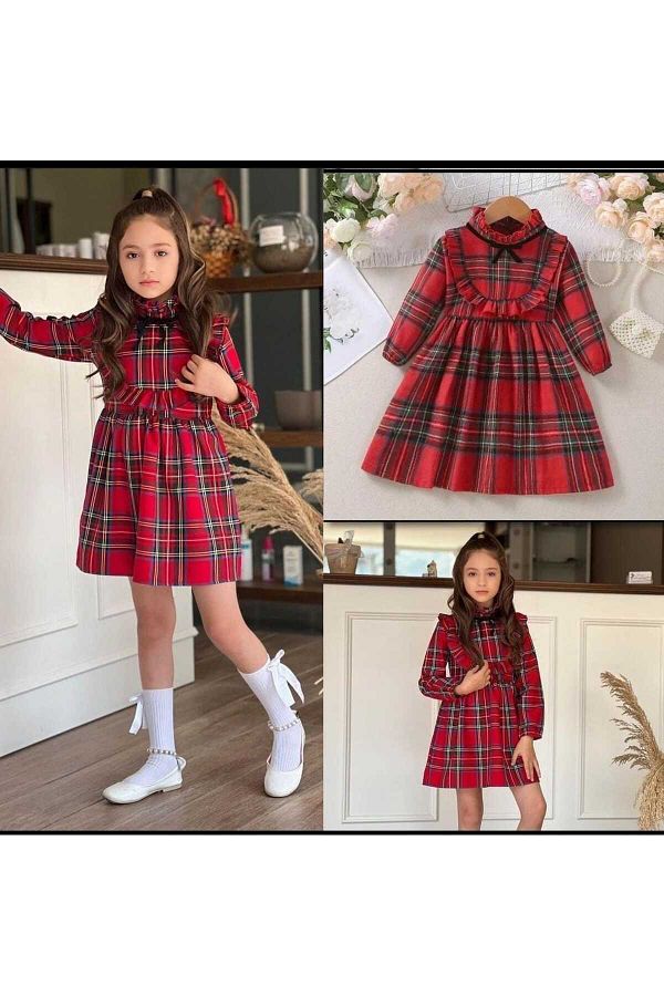Kids plaid dress cheap