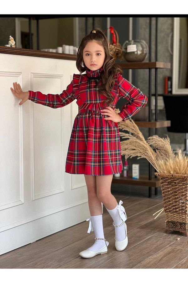 Plaid kids dress new arrivals