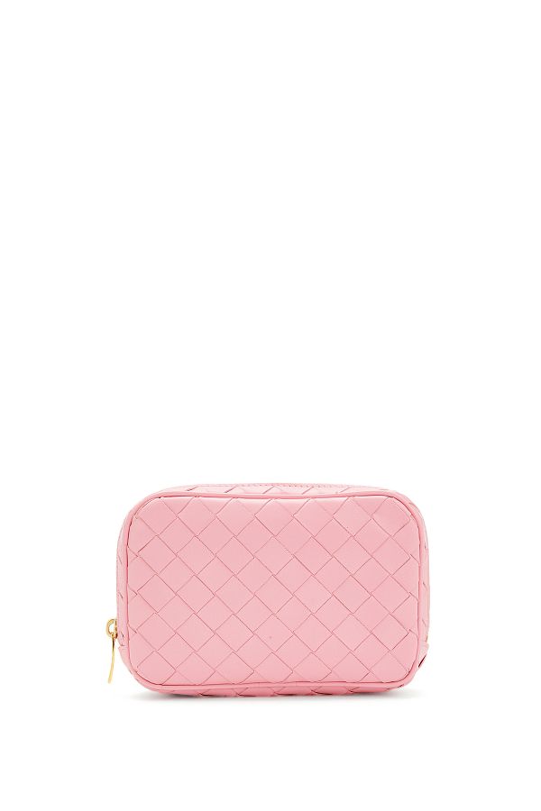 Bottega Veneta Pink Leather Makeup Bag Trendyol