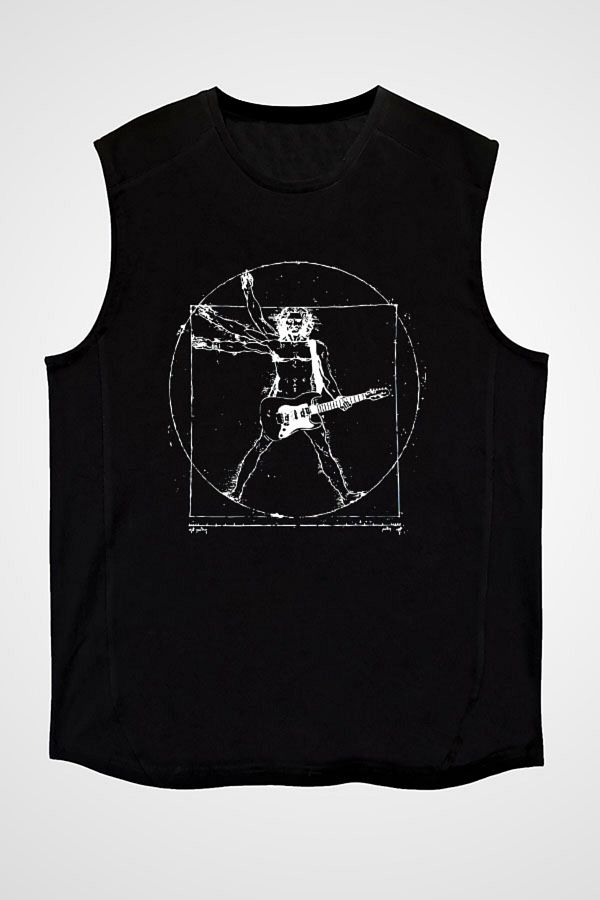 Darkhane-Rock Da Vinci Black Unisex Cut Sleeve T-shirt 1