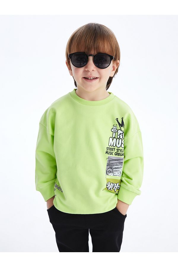 LC Waikiki Baby Boy Crew Neck and Printed Long Sleeve Sweatshirt Trendyol