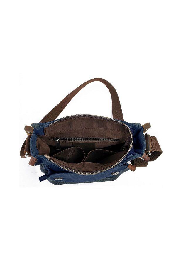 Muchuan Canvas Messenger Bag Blue Trendyol