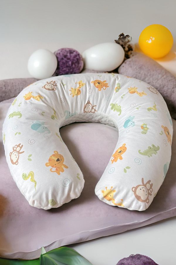 Badel Tekstil Breastfeeding Pillow Double Sided Forest Animals Pattern Support Pillow Model Trendyol