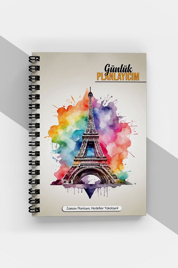 markcat-Planificator zilnic de proiectare Turnul Eiffel (PARIS) - 90 de coli - Agenda nedatat (A5) Planificator nedatat 1