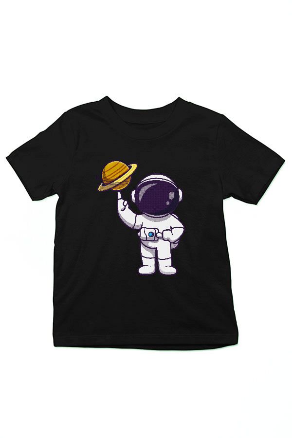 Darkhane-Astronaut Basketball Player Black Unisex Kids T-shirt 1
