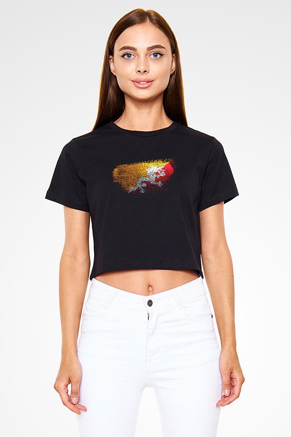 Darkhane-Bhutan Black Unisex Crop Top - Bhutan Brand T-shirt 1