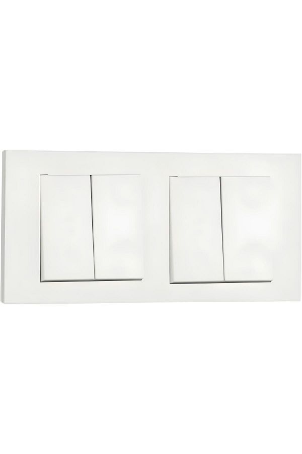 ga gözde aydınlatma-OVİVO GRANO WHITE DOUBLE SET COMMUTATOR (DOUBLE SWITCH)+COMMUTATOR (DOUBLE SWITCH) +DOUBLE FRAME 1