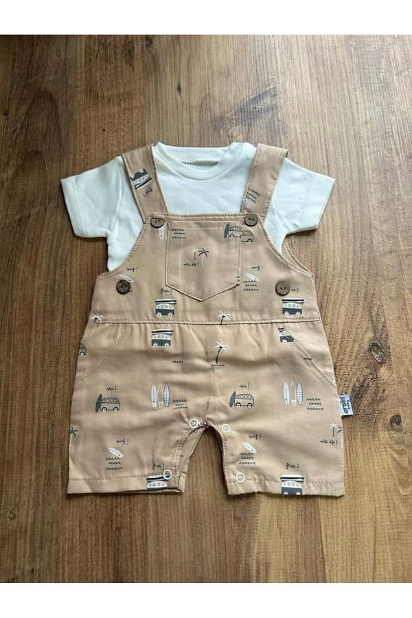 ERS N BEBE Baby Boy Short Sleeve Salopet Jumpsuit Trendyol