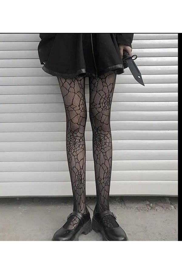 Touz Moda-Spider Web Patterned Pantyhose 1