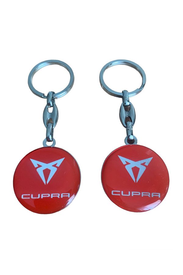 KTUNING Cupra Logo Seat Metal Keychain 2 Pieces Red Color Trendyol