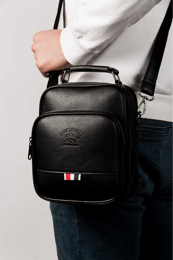 Newish Polo Men s Black Leather Voyager Stylish Daily Hand and Shoulder Bag Stylish Crossbody Daily Men s Travel Bag Trendyol
