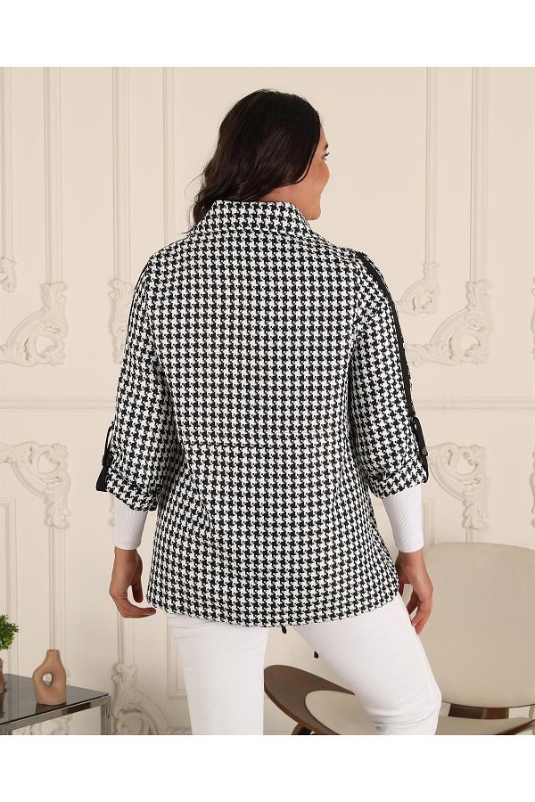 Houndstooth jacket plus size discount